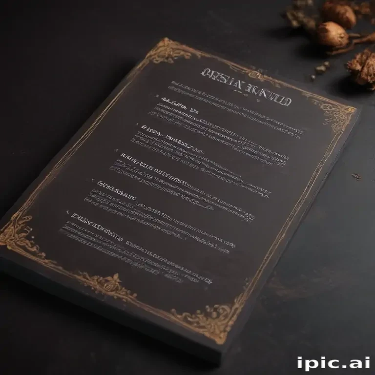menu mock up