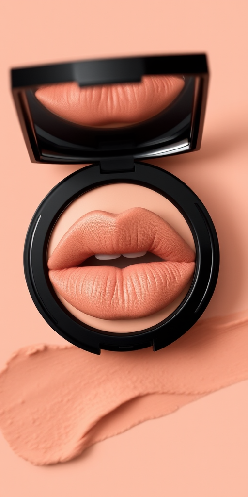 Sophisticated "Nude Suede" matte lip powder gives lips a velvety, soft-focus effect in a neutral tone, enhancing natural beauty for everyday elegance