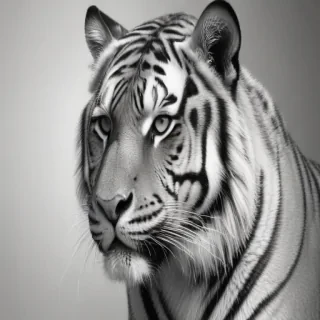 tiger clipart black and white