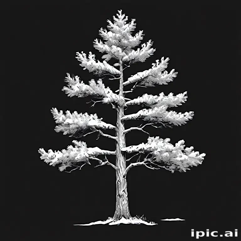 black and white pine tree clip art