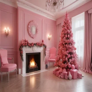 pink christmas aesthetic