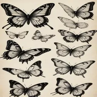 butterflies sketches