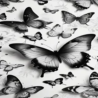 black and white butterfly wallpaper