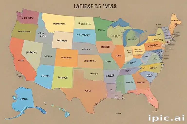 usa map with states