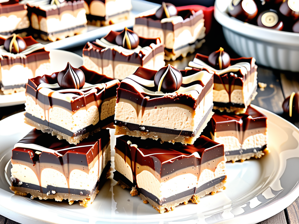 no bake buckeye cheesecake bars