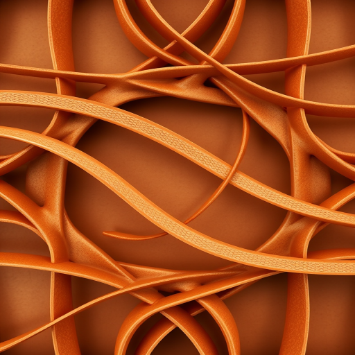 Create an abstract pattern with intersecting lines and curves in a warm brown color palette, captured with a Canon EOS R5 at f/8, ISO 100, 1/125s, in a top-down view using a macro lens for enhanced detail and sharpness.