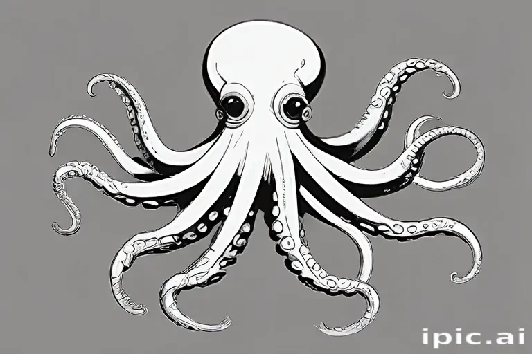octopus clip art black and white