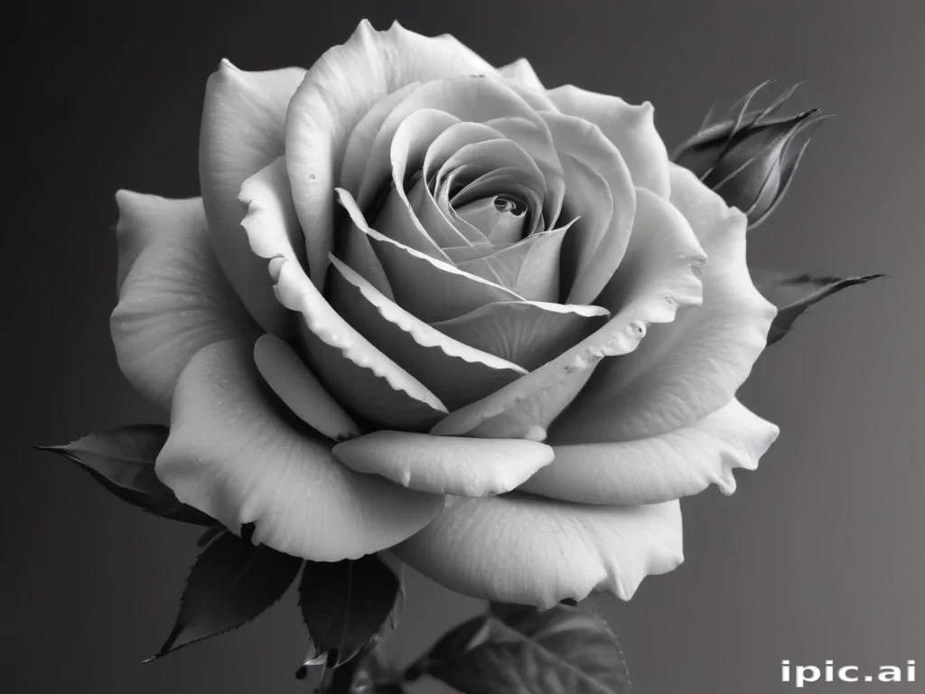 black and white rose clip art