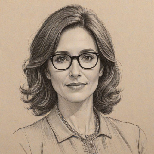 Wonderful Michaela Watkins, pencil sketch, portrait of Elegant woman 1963s in glasses, hair style beatnik, outline, clear lines, fine lines, 8k
