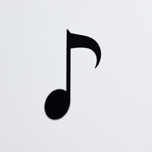 Create a high-resolution image of a stylized musical notation symbol, captured with a DSLR camera using a 50mm lens, aperture set to f/1.8 for a shallow depth of field, at a focal length of 100, in natural light setting.