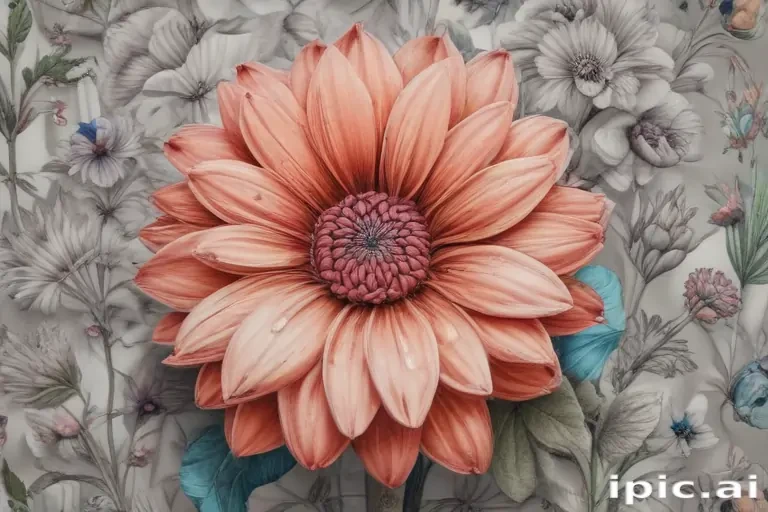 pencil drawn flowers