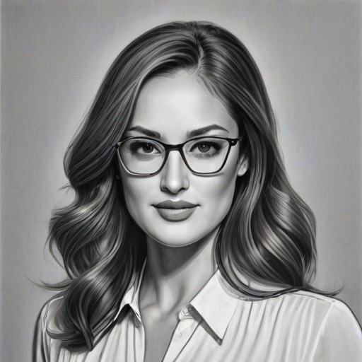 Stunning Minka Kelly, pencil sketch, portrait of Splendid woman 1938s in glasses, hair style beatnik, outline, clear lines, fine lines, 8k