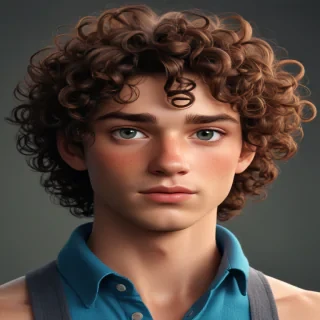popular male cartoon characters with curly hair
