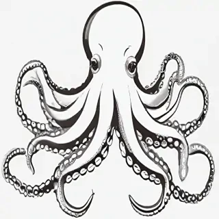 octopus clip art black and white
