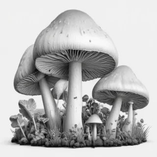 mushroom clip art black and white