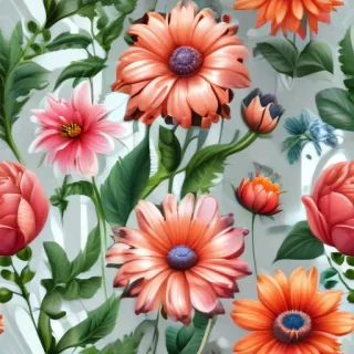 cartoon flowers transparent background