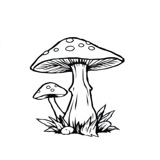 mushroom clip art black and white
