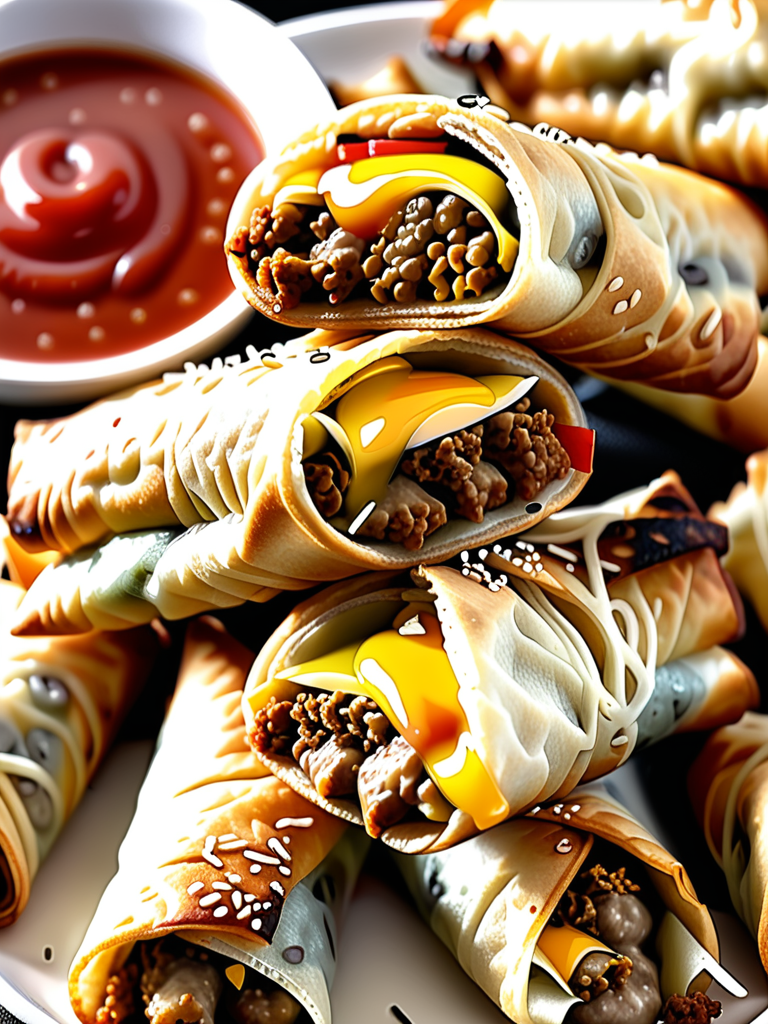 cheeseburger egg rolls air fryer