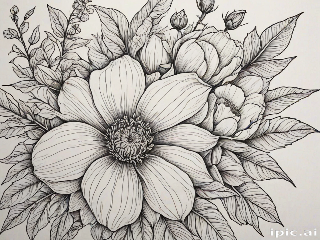flower line work