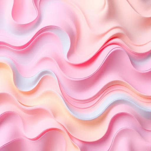 vibrant abstract wavy patterns with pastel colors in a smooth gradient, shot with a Canon EOS 5D Mark IV, 50mm lens, aperture f/1.8, ISO 100, natural light, top-down view, high dynamic range processing