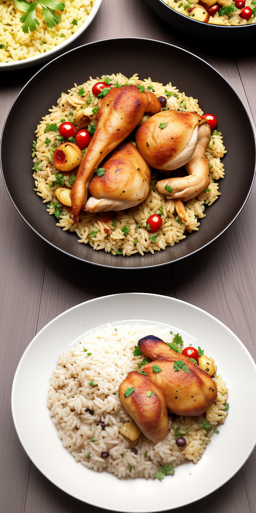 arroz con habichuelas y pollo