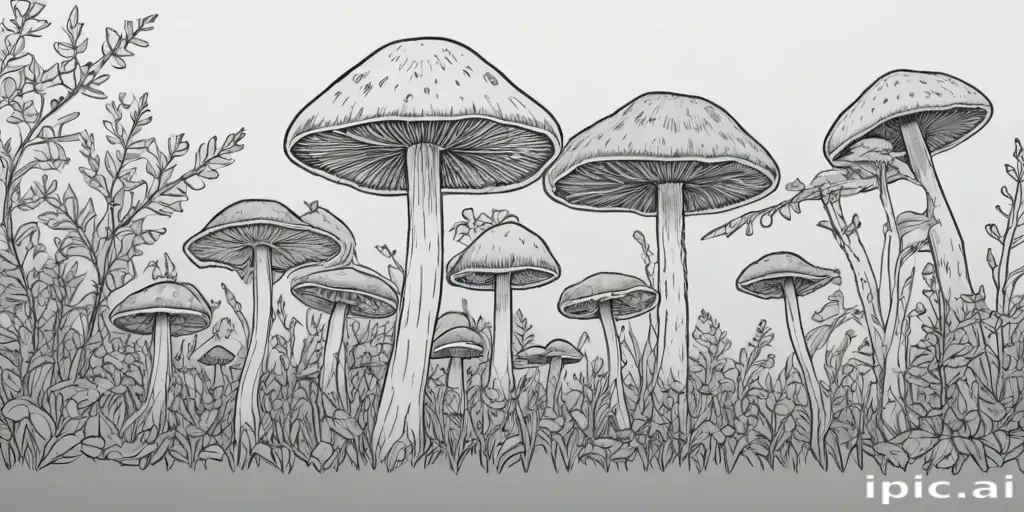 mushroom line art