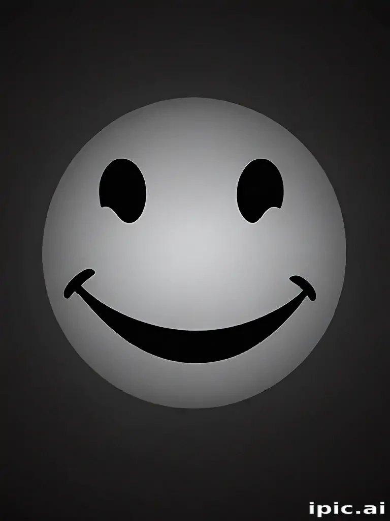 white smiley face black background