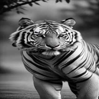 tiger black and white