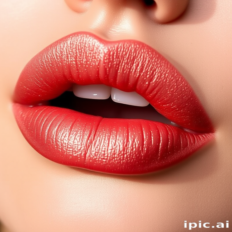 Velvety rose gold lips with a frosted finish, "Champagne Dreams" showcases a unique dimensional effect and subtle sparkle, perfect for a glamorous evening look