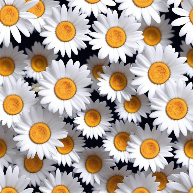 A Vibrant Field of Daisies Blooming Against a Dark Background