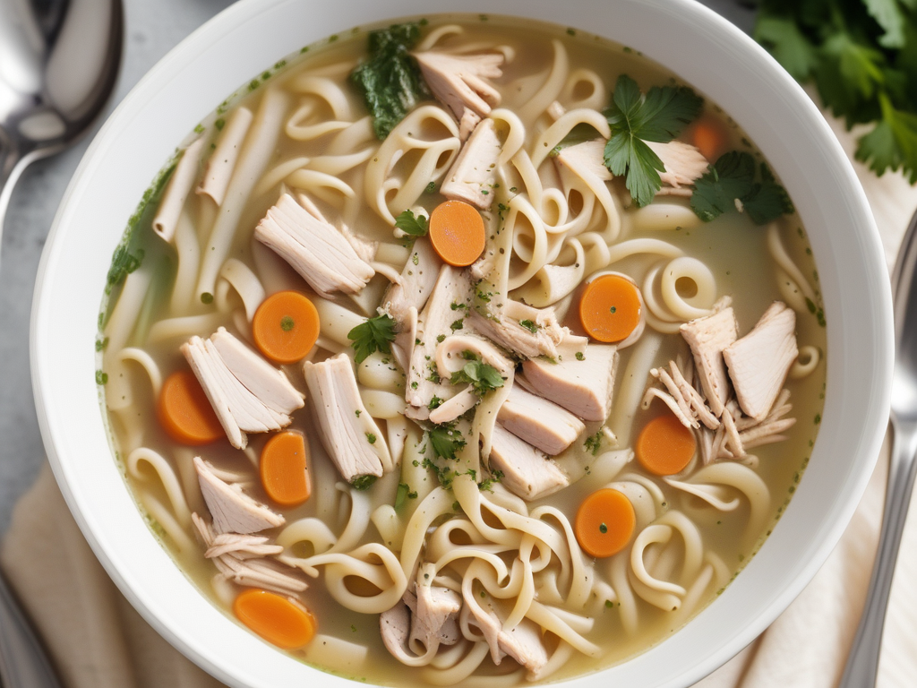 high protein chicken noodle soup