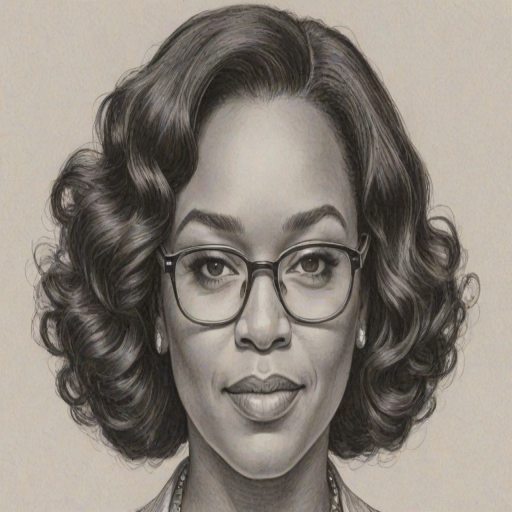 Superb Shonda Rhimes, pencil sketch, portrait of Dazzling woman 1976s in glasses, hair style beatnik, outline, clear lines, fine lines, 8k