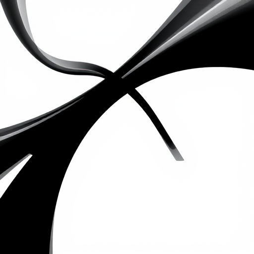 Generate a high-resolution abstract black design on a white background, using a DSLR camera with a 50mm lens, aperture set to f/1.8, ISO 100, shot at a 45-degree angle for dynamic perspective and enhanced detail.