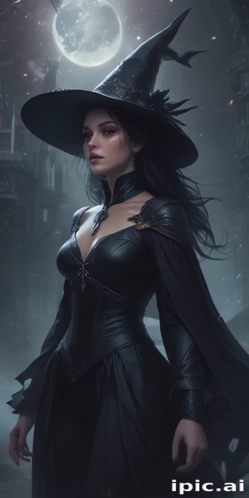 beautiful dark witch fantasy art