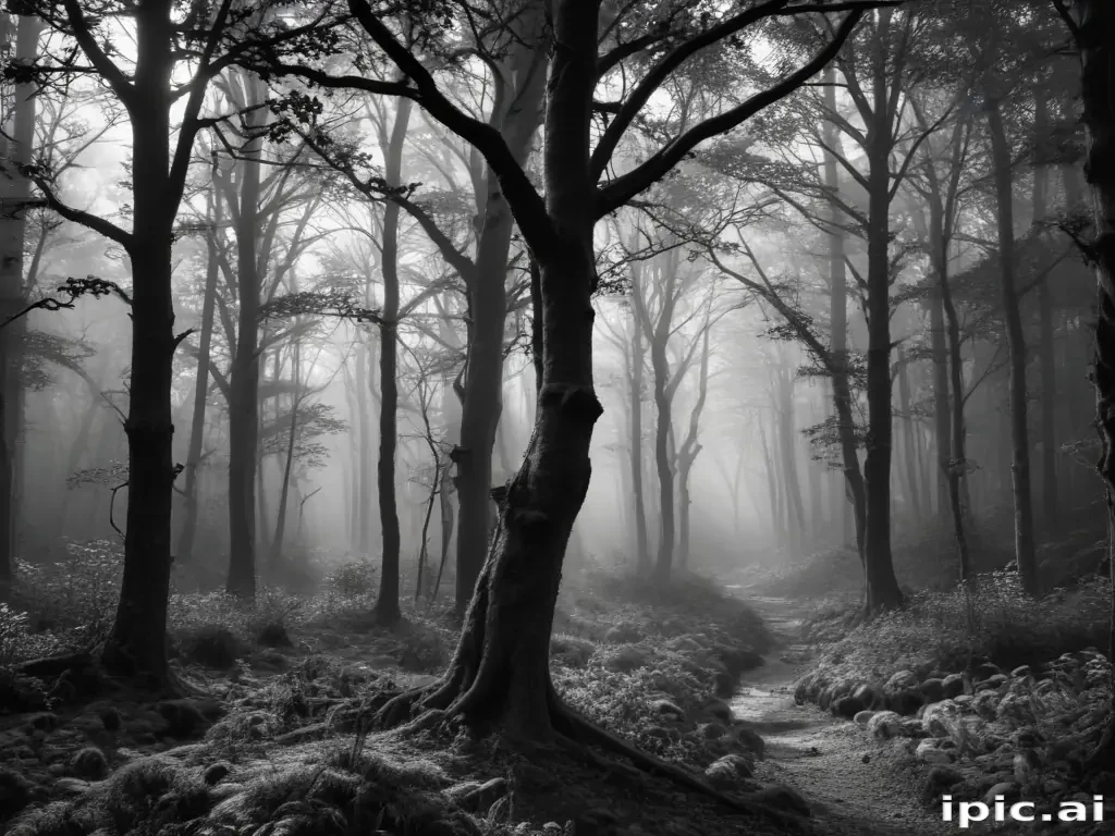 forest clipart black and white
