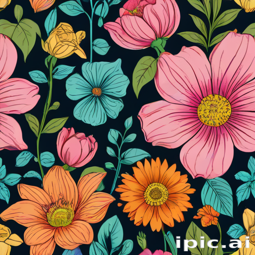 flower drawing images with colour