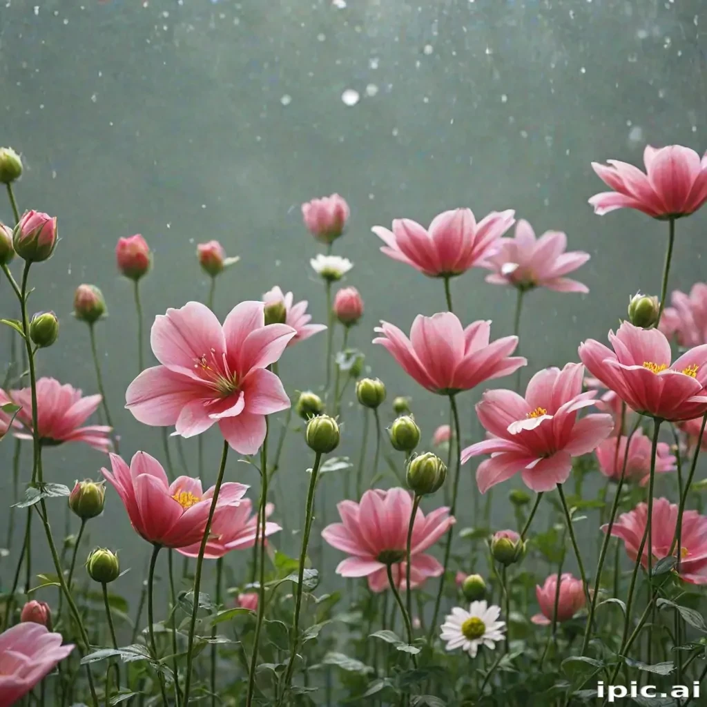 flowers behind glass wallpaper