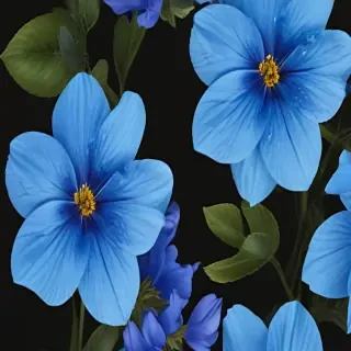 blue flowers transparent background
