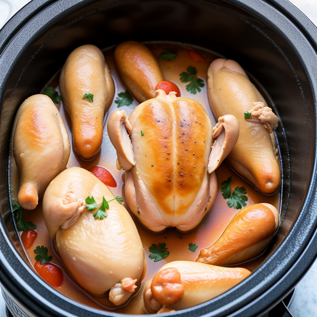 frozen chicken slow cooker how long