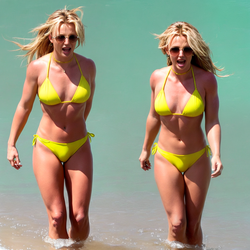 britney spears in yellow bikini