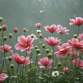 flowers behind glass wallpaper