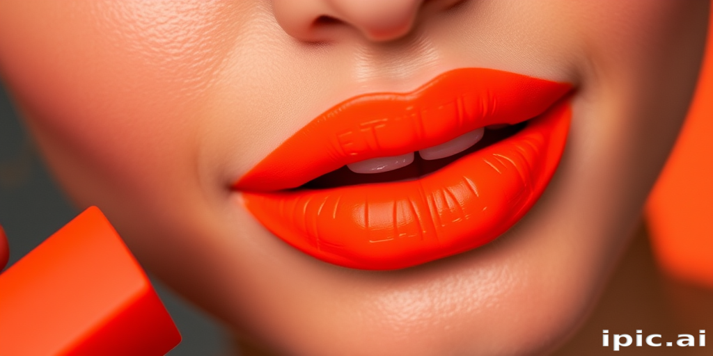 Neon orange lip stain with a matte finish, called "Electric Tangerine," providing a vibrant pop of color that lasts all day