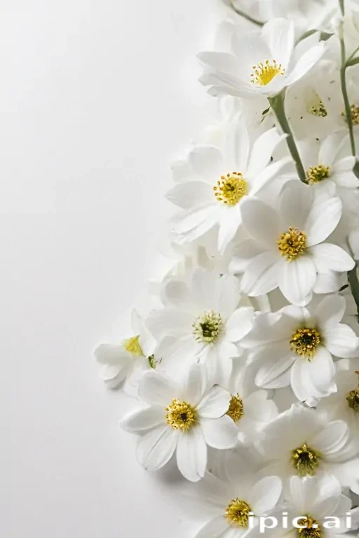 white flowers on white background