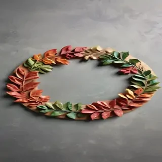 circle with leaves