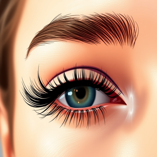 Create a highly detailed illustration of a pair of stylishly enhanced eyes with dramatic eyelashes, using a macro lens at f/2.8, 50mm focal length, and 1/100 sec shutter speed, captured in soft natural lighting to emphasize texture and contrast, displayed in a clean, minimalistic background for enhanced focus.