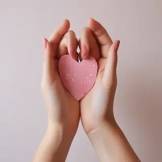 hand heart aesthetic