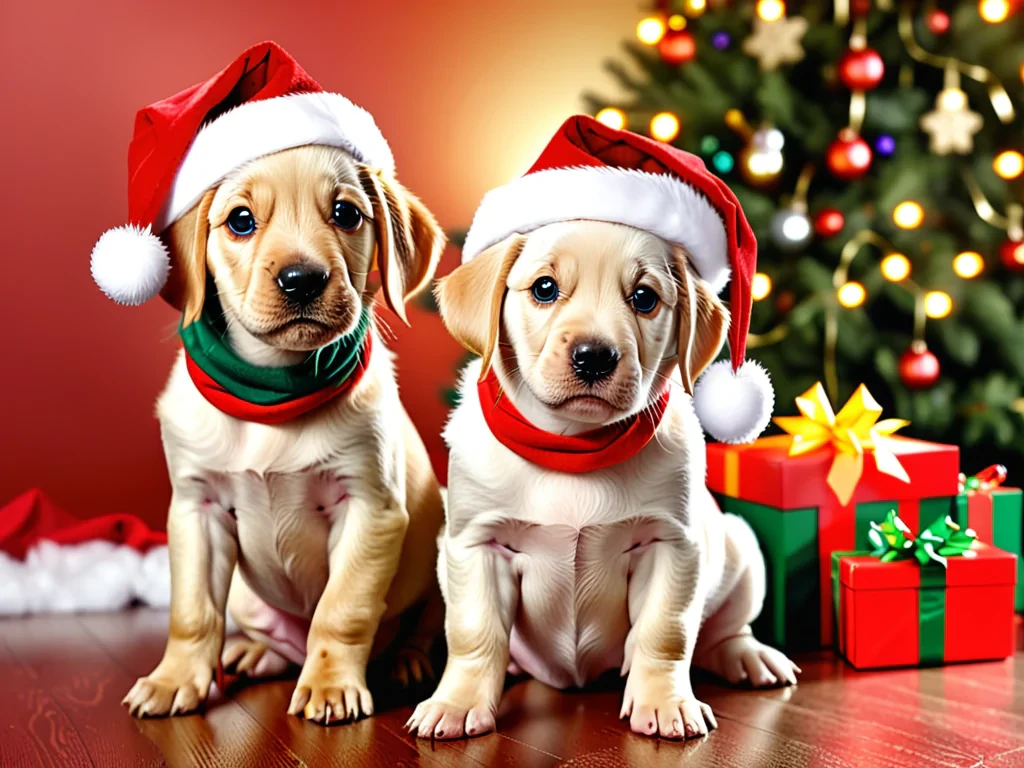 christmas dogs wallpaper