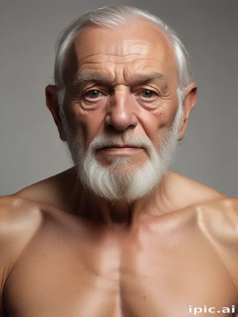 shirtless old men