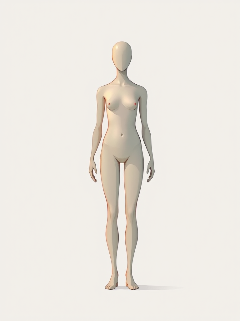 Create a high-resolution digital illustration of an abstract human figure with a simple, minimalistic style, using a 50mm lens, f/1.8 aperture, ISO 100, shot from a straight-on view with soft lighting and a blurred background.