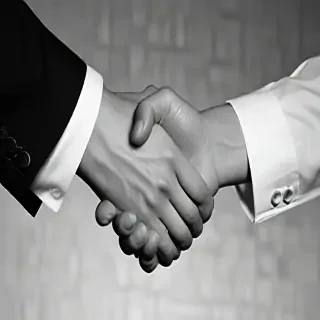 handshake black and white